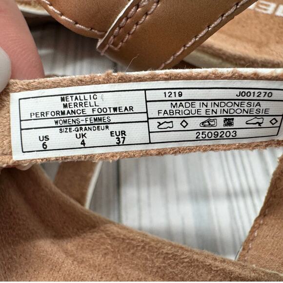 Merrell Women's 6 Strappy Sling Back Sandals Rose Gold Metallic Comfort‎ Outdoor - Picture 7 of 7